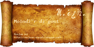 Molnár Ágost névjegykártya
